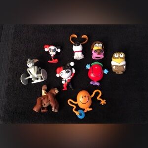 Used. Assorted Kids Character Toy Figures - Mixed Colors